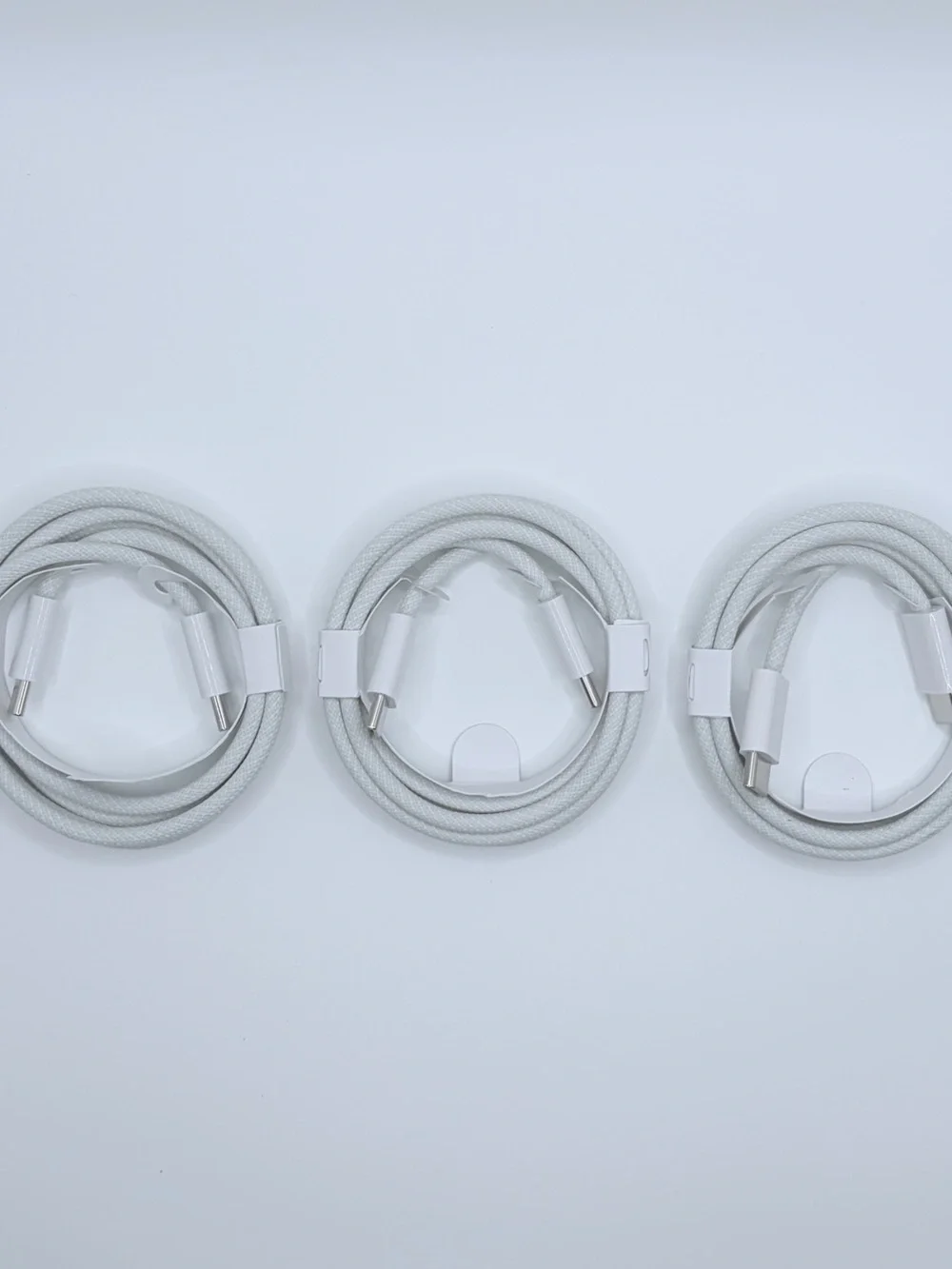 3-Pack Braided USB-C to USB-C 60W Fast Charging Cables 3.3FT White